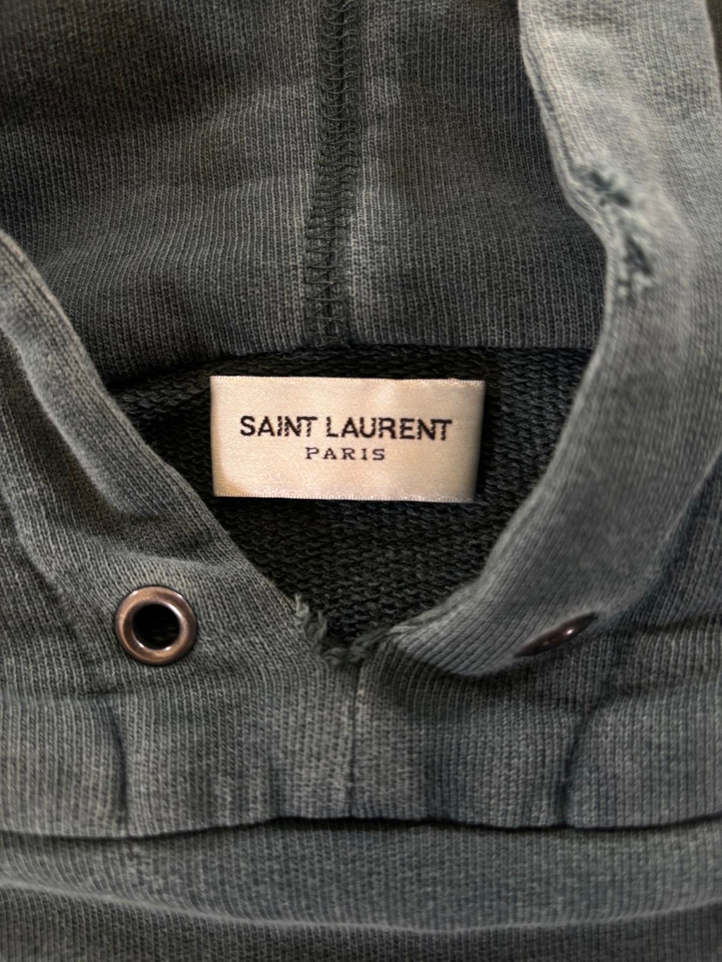 Saint Laurent Paris Green Logo Hoodie