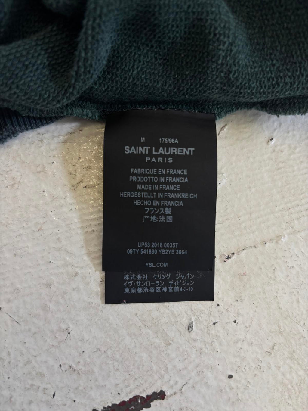 Saint Laurent Paris Green Logo Hoodie
