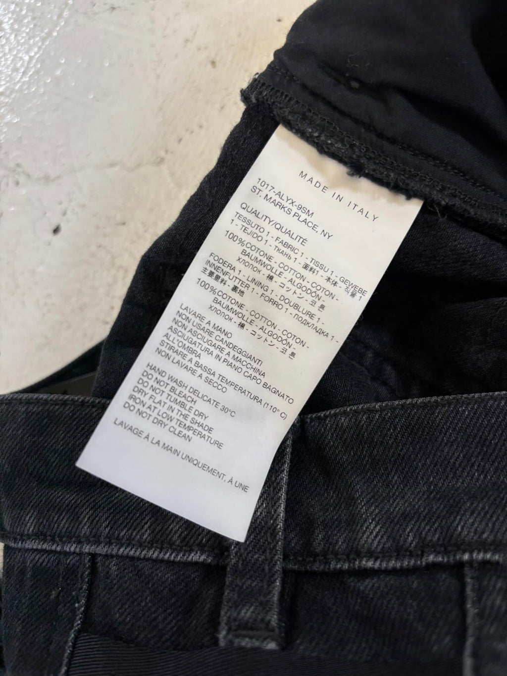 1017 Alyx x BlackMeans distressed denim