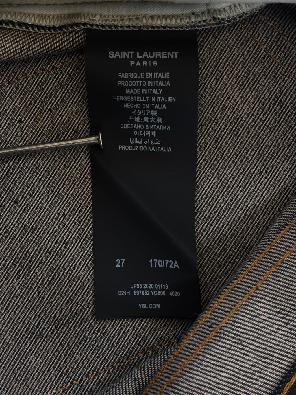 Saint Laurent Paris Raw Indigo D18 Denim