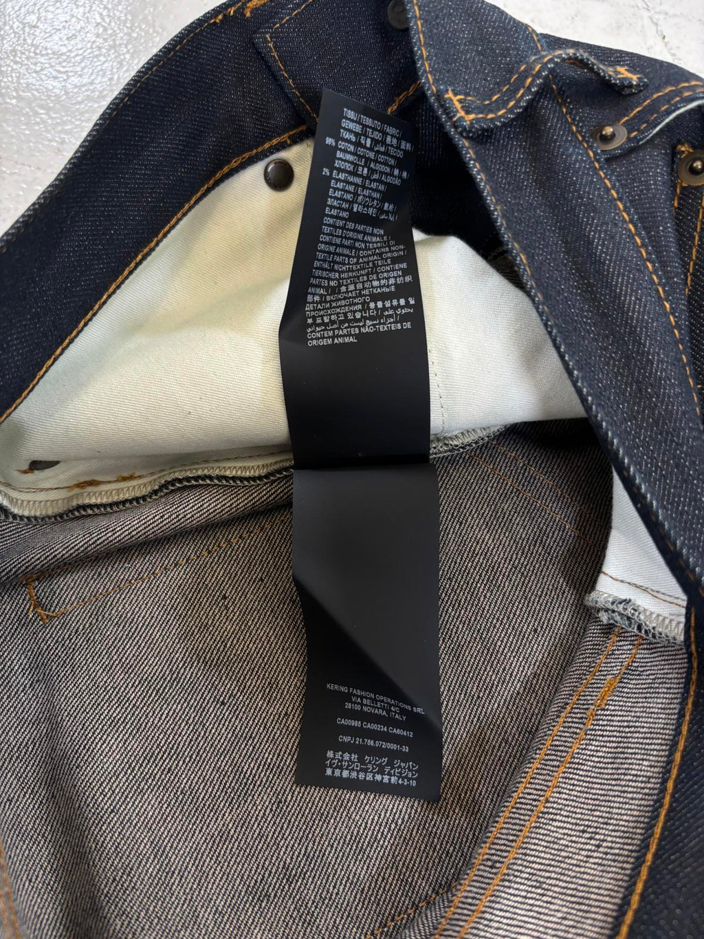 Saint Laurent Paris Raw Indigo D18 Denim