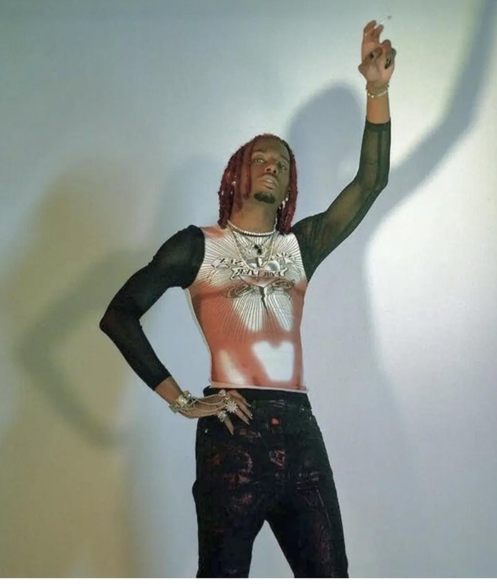 Rick Owens Foil Wax Bruise Denim