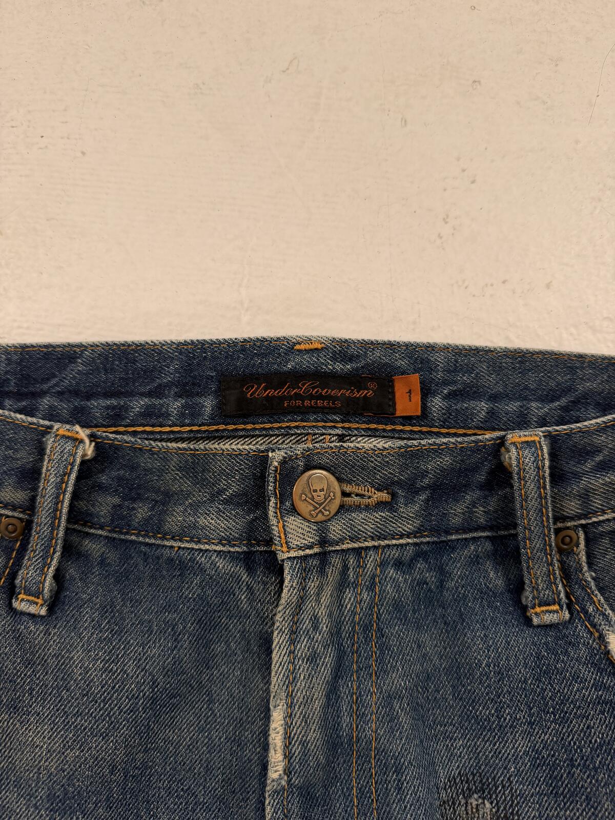 Undercover SS05 "But Beautiful" Graffiti Patchwork Denim {{ color }} {{ brand }} {{ archive }} {{ season }} {{ year }} {{ hedi slimane }}