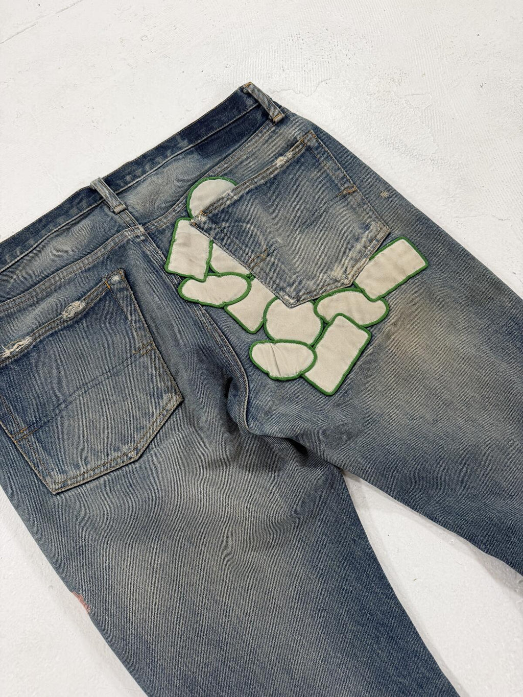 Undercover SS05 "But Beautiful" Graffiti Patchwork Denim {{ color }} {{ brand }} {{ archive }} {{ season }} {{ year }} {{ hedi slimane }}
