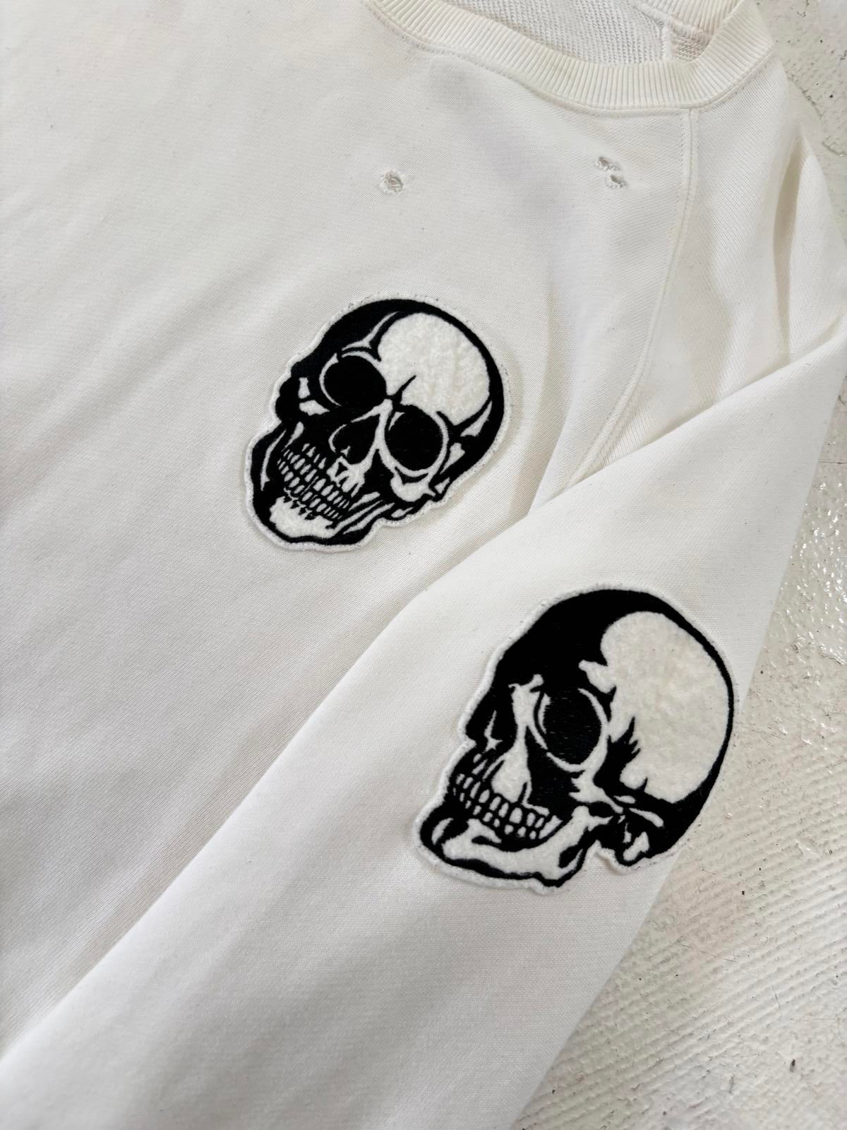 Number (N)ine White Double Skull Crewneck