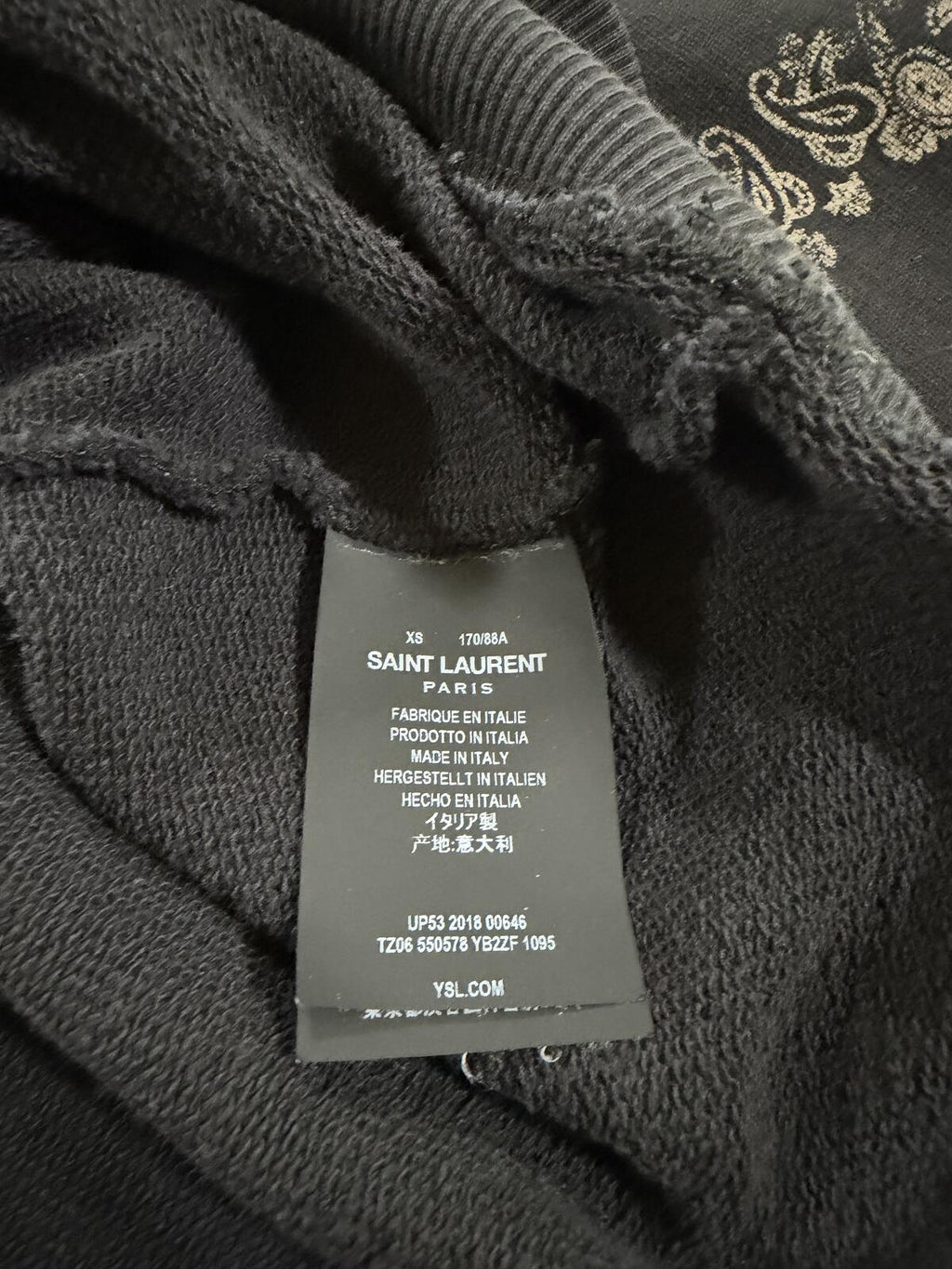 Saint Laurent Paisley hoodie {{ color }} {{ brand }} {{ archive }} {{ season }} {{ year }} {{ hedi slimane }}