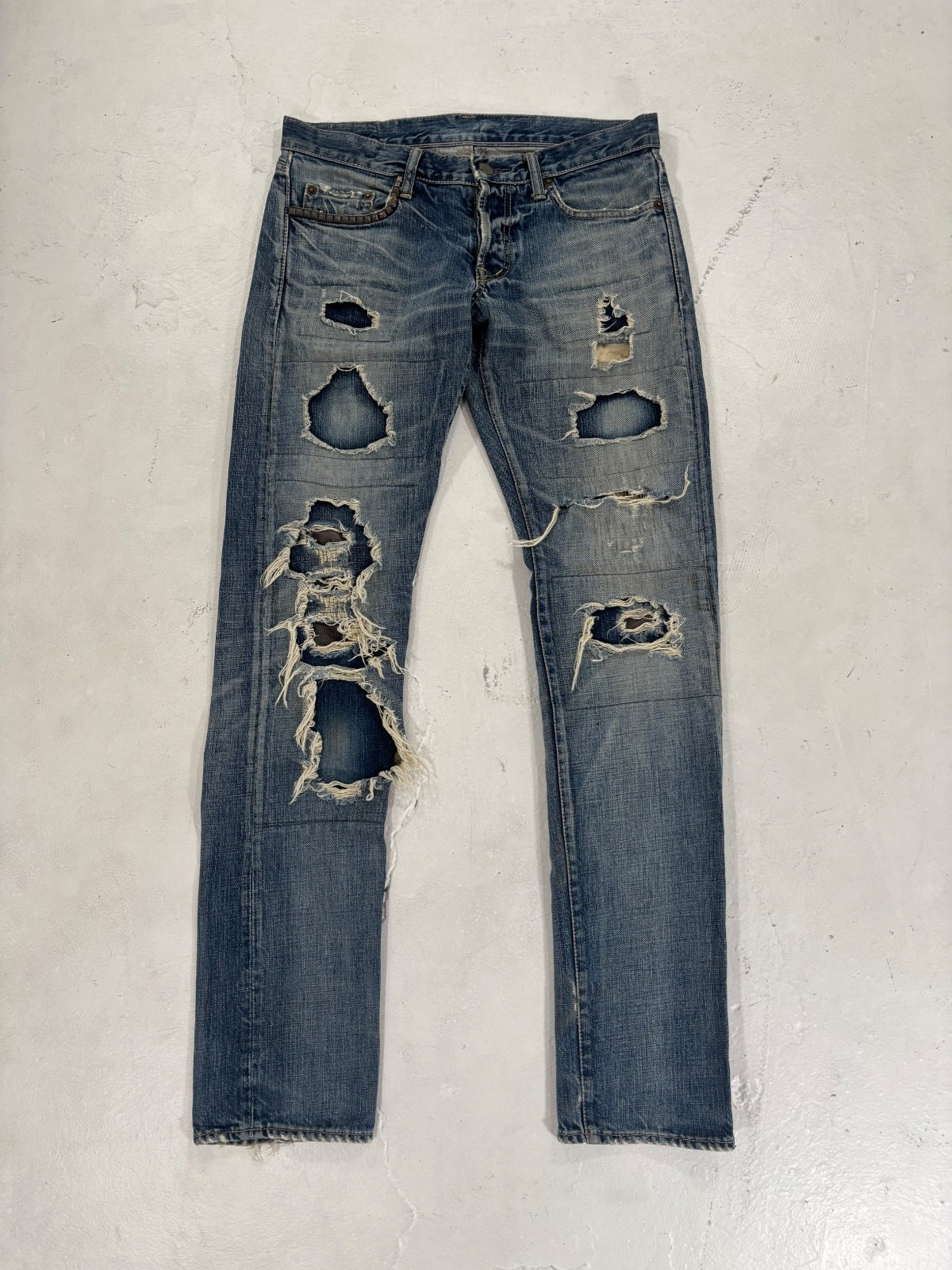Hysteric Glamour Repaired Studded Denim {{ color }} {{ brand }} {{ archive }} {{ season }} {{ year }} {{ hedi slimane }}