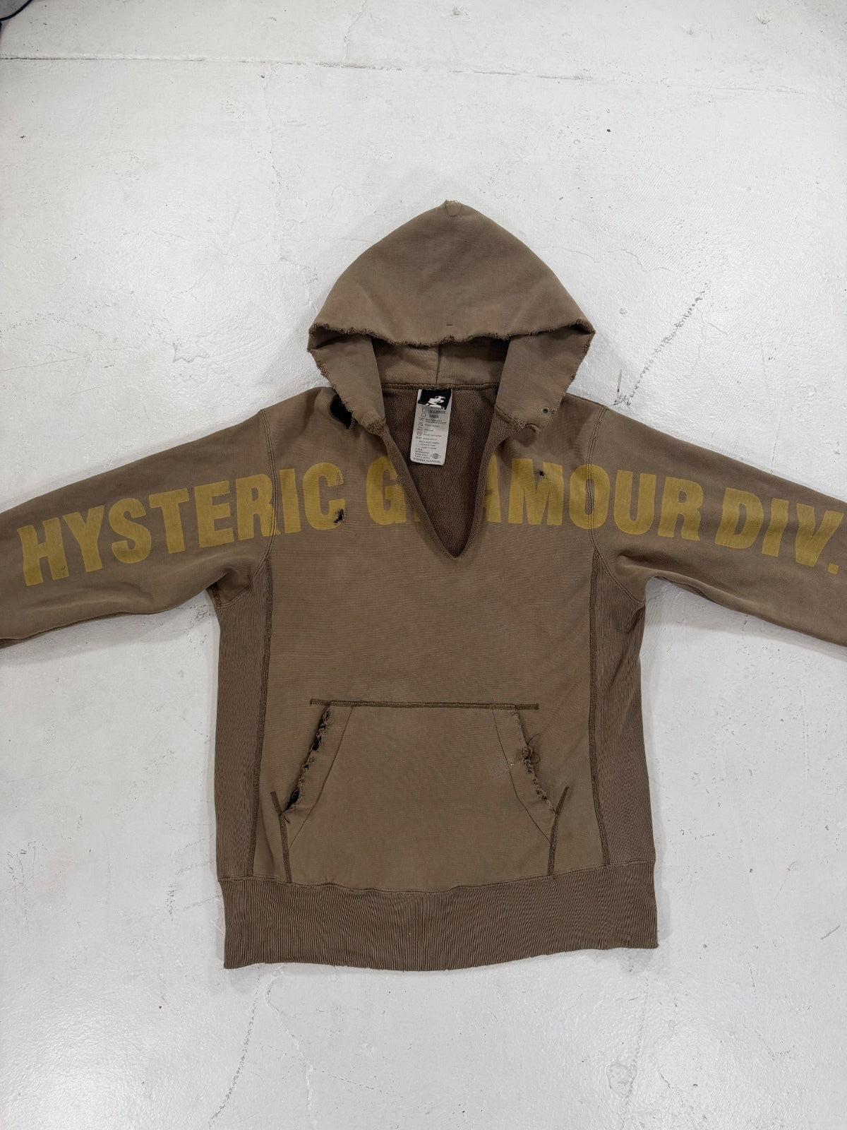 Hysteric Glamour Distressed Text Logo Hoodie