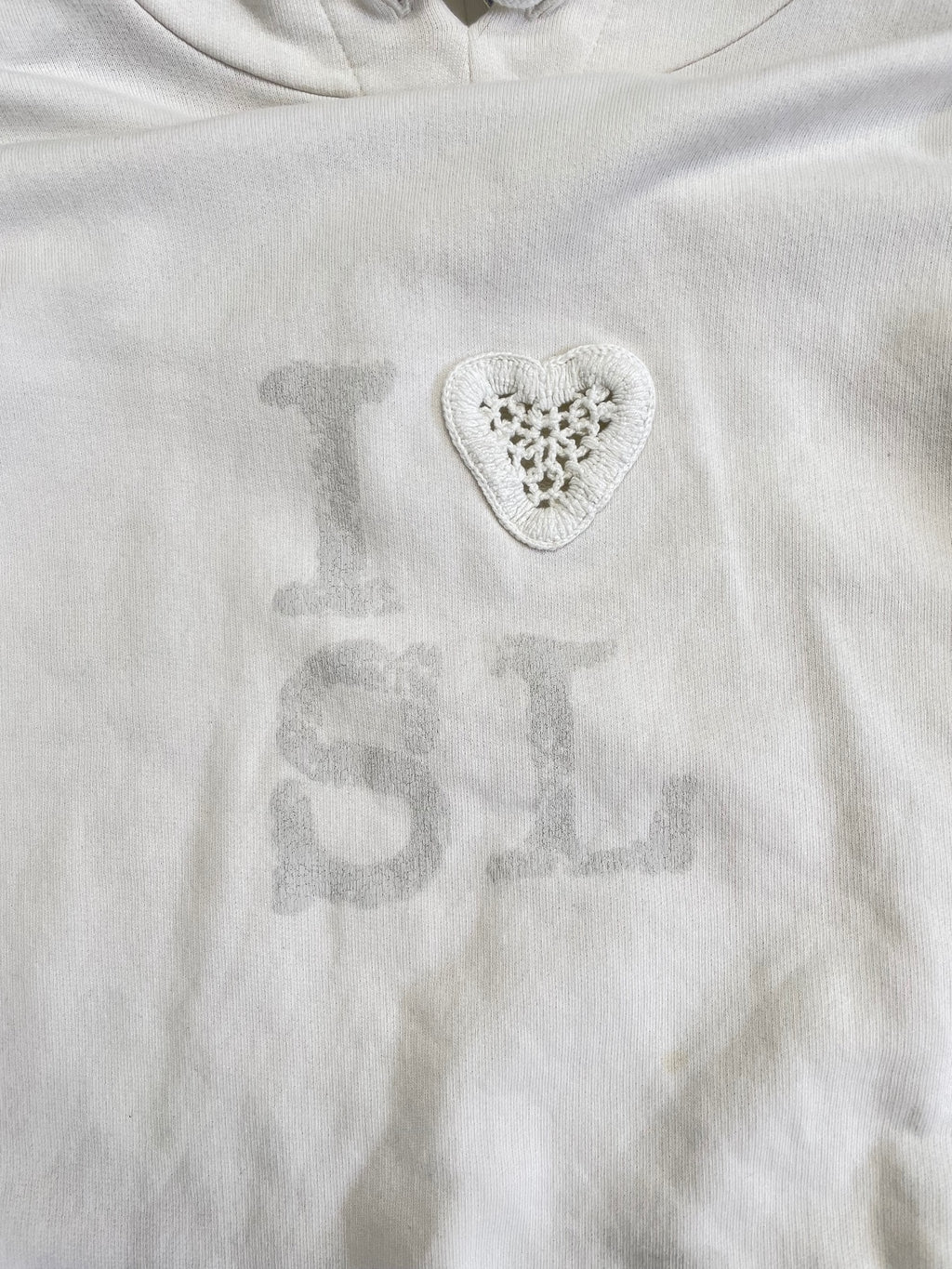 Saint Laurent Paris "I Love SL" White Hoodie