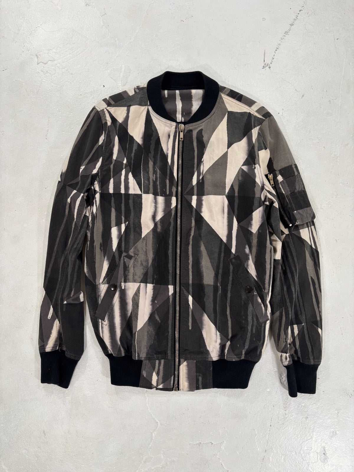 Rick Owens Olmar & Mirta Dark Dust Bleach Flight Jacket {{ color }} {{ brand }} {{ archive }} {{ season }} {{ year }} {{ hedi slimane }}