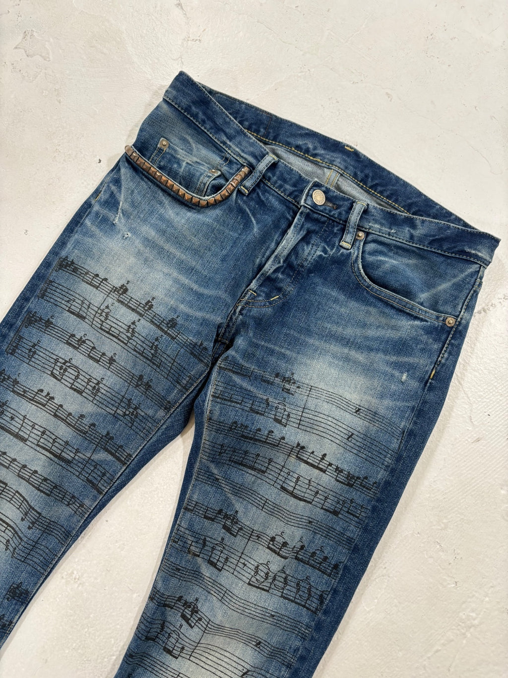 Hysteric Glamour Music Note Studded Denim {{ color }} {{ brand }} {{ archive }} {{ season }} {{ year }} {{ hedi slimane }}