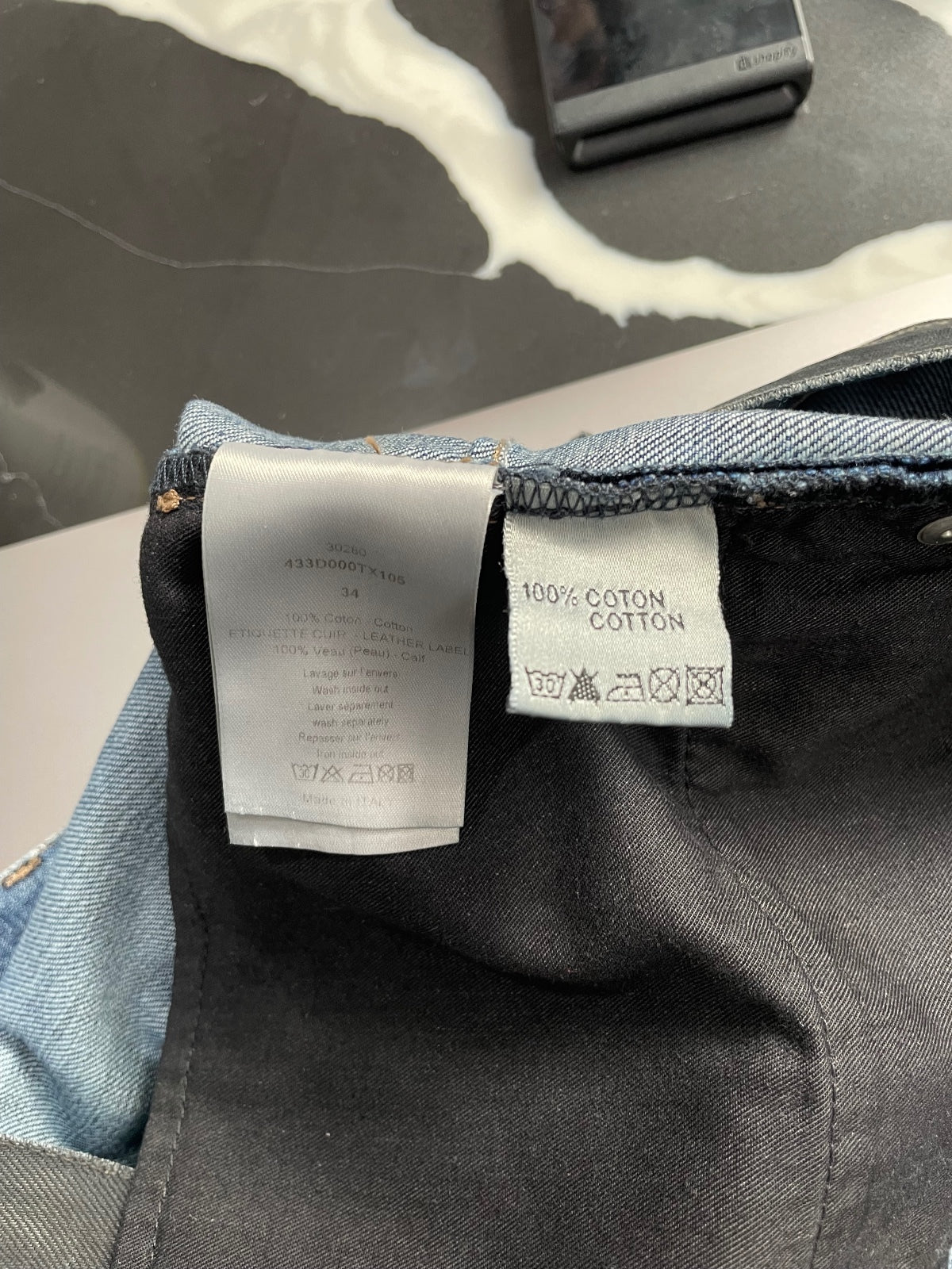 Dior Homme Black Wax Coated Denim