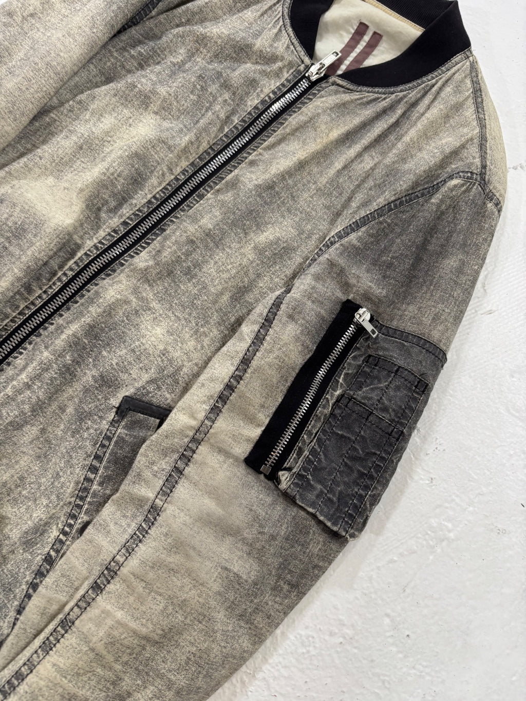 Rick Owens Black Washed Flight Jacket {{ color }} {{ brand }} {{ archive }} {{ season }} {{ year }} {{ hedi slimane }}
