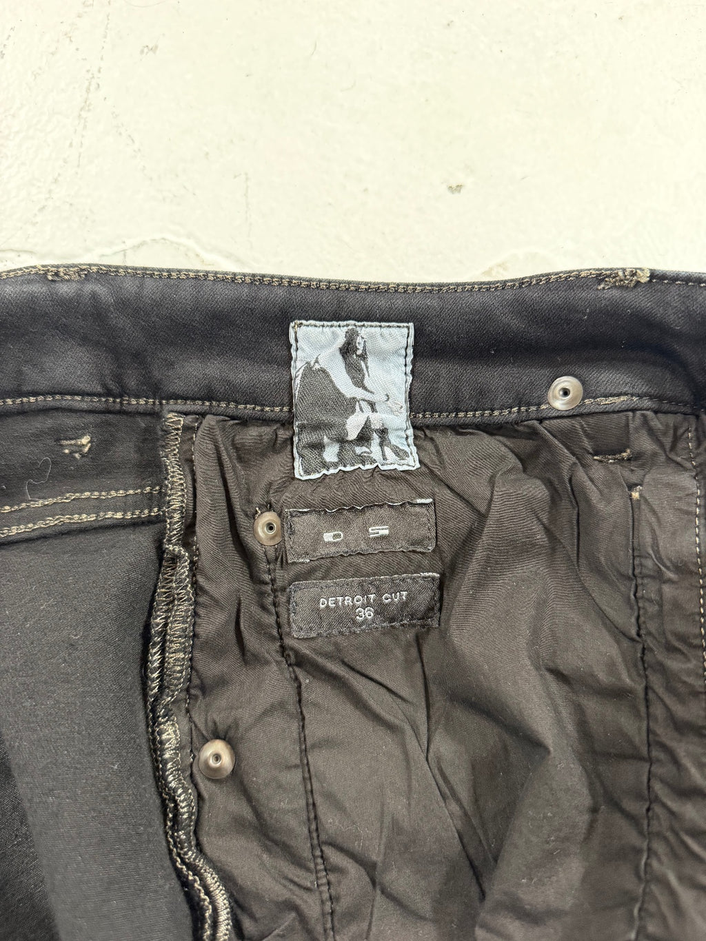 Rick Owens Waxed Detroit Cut Denim
