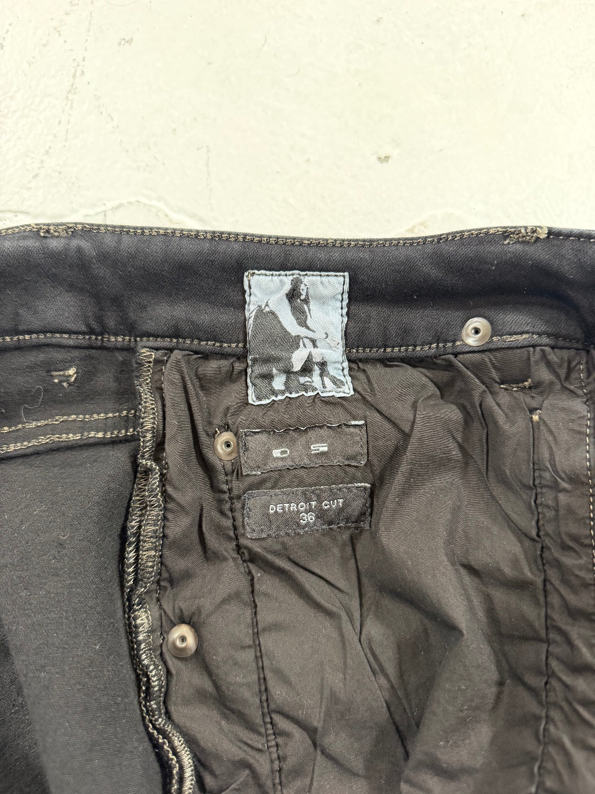 Rick Owens Waxed Detroit Cut Denim