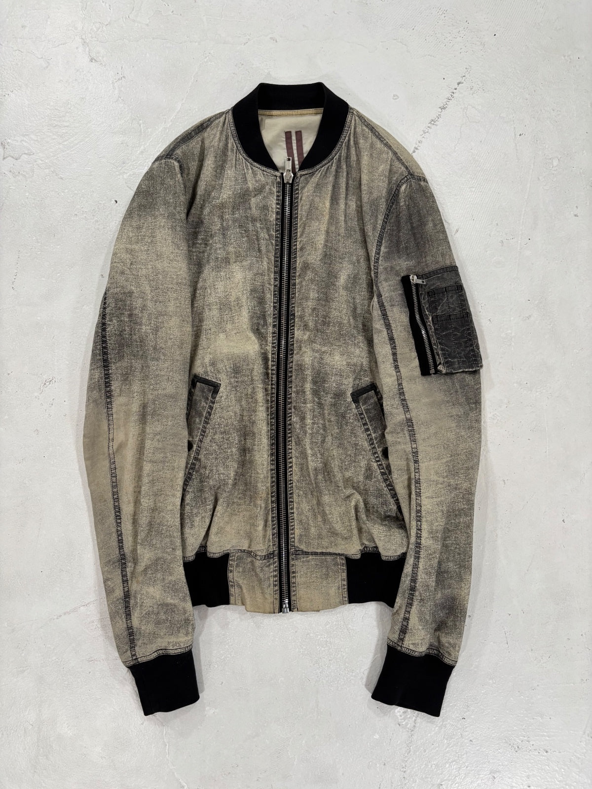 Rick Owens Black Washed Flight Jacket {{ color }} {{ brand }} {{ archive }} {{ season }} {{ year }} {{ hedi slimane }}