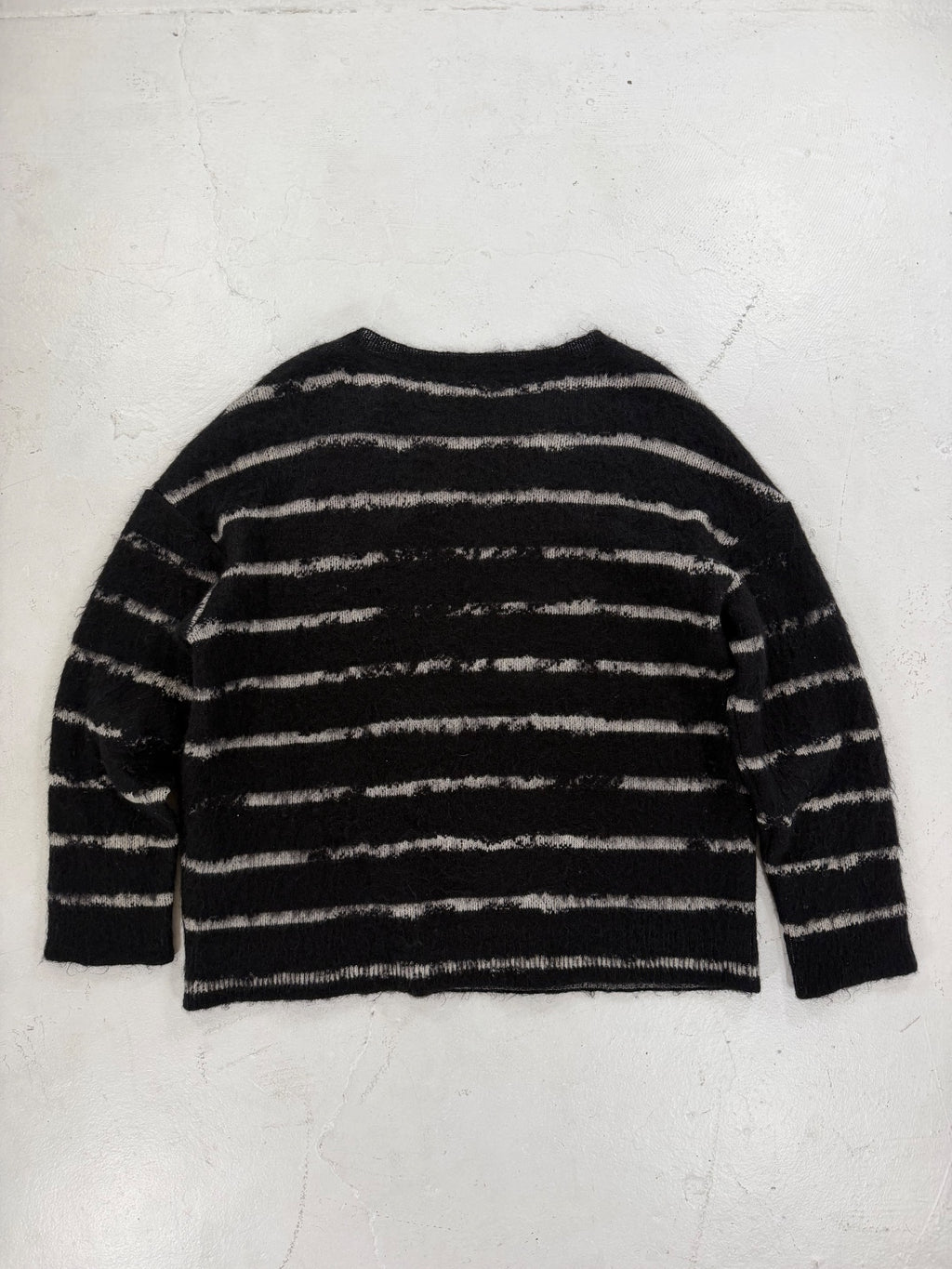 Saint Laurent Paris Striped Mohair Crewneck