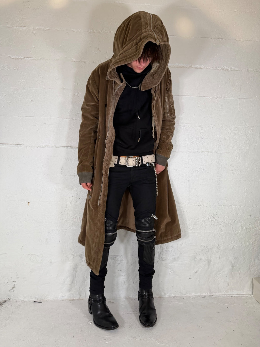 Rick owens AW08 crushed velvet padded exploder parka