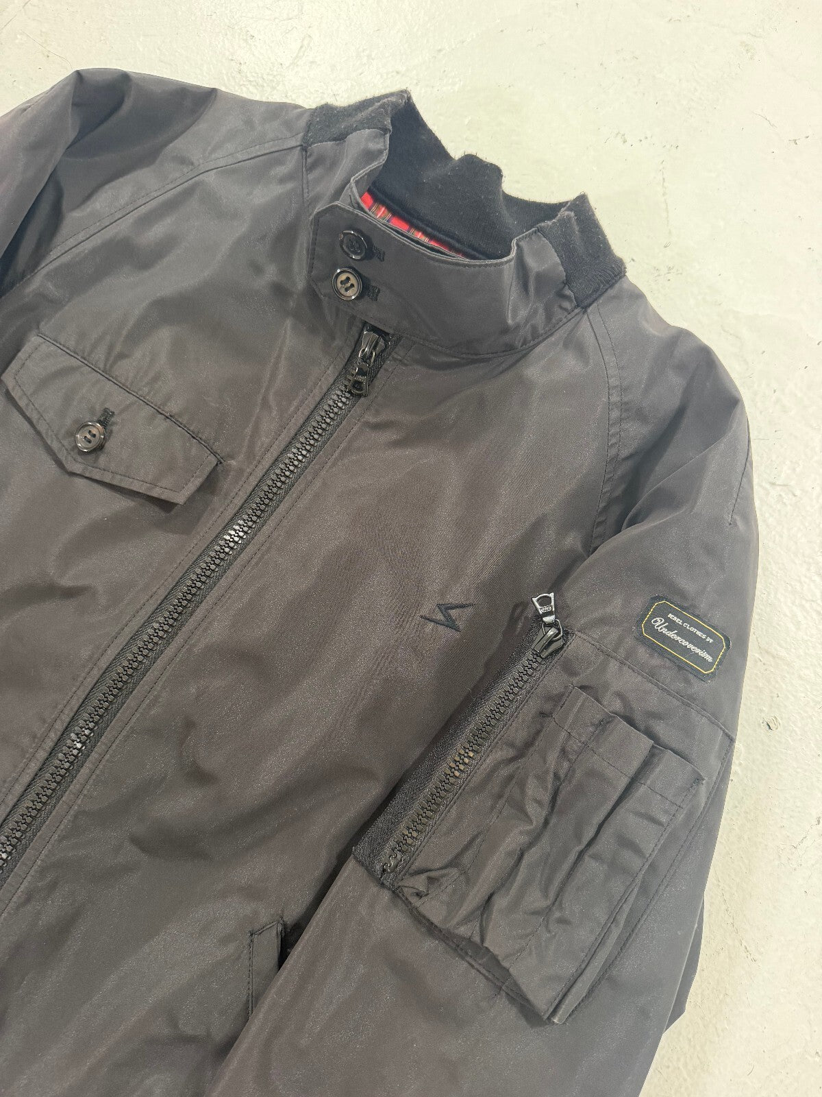Undercover Plaid Lined Bomber Jacket