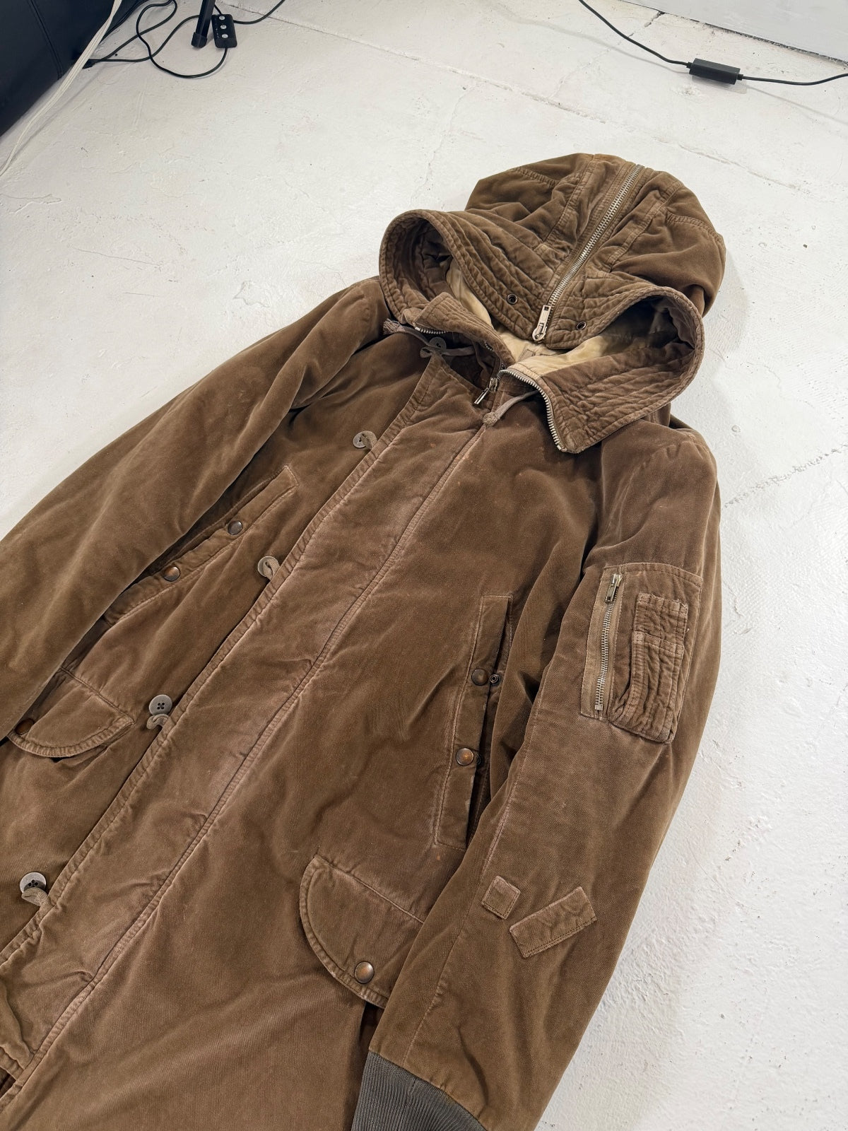 Rick owens AW08 crushed velvet padded exploder parka
