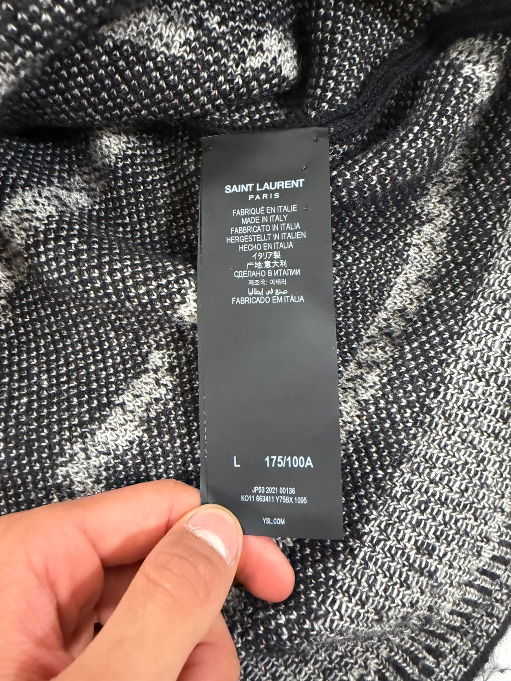 Saint Laurent Paris Striped Mohair Crewneck
