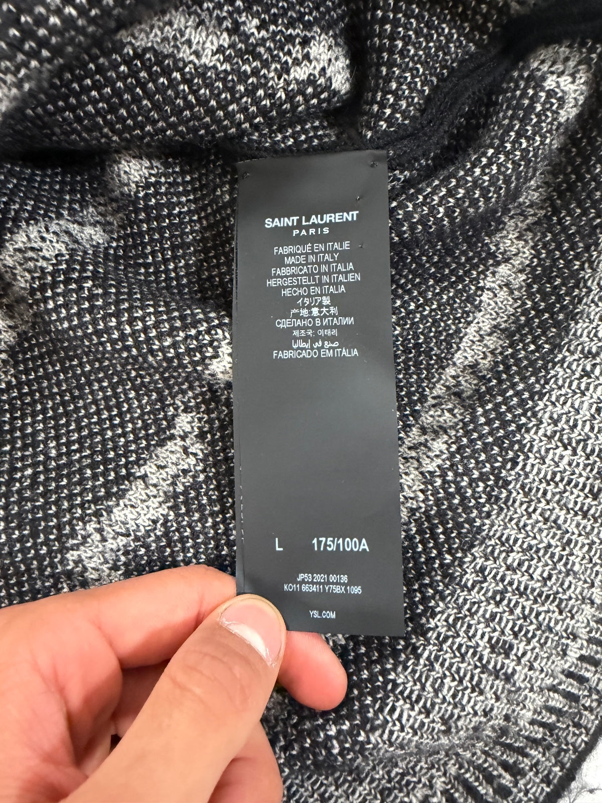 Saint Laurent Paris Striped Mohair Crewneck