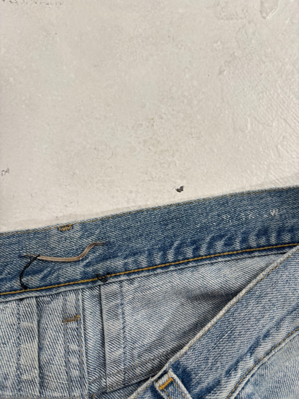 Saint Laurent Paris Light Blue Repaired Denim {{ color }} {{ brand }} {{ archive }} {{ season }} {{ year }} {{ hedi slimane }}