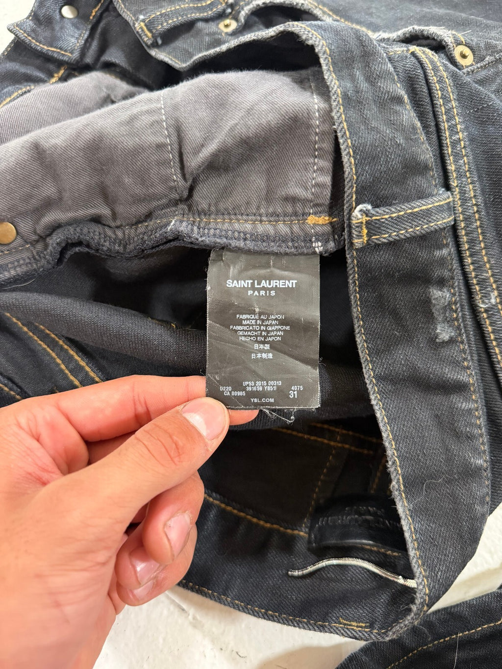 Saint Laurent Paris D02 Black Crash Denim
