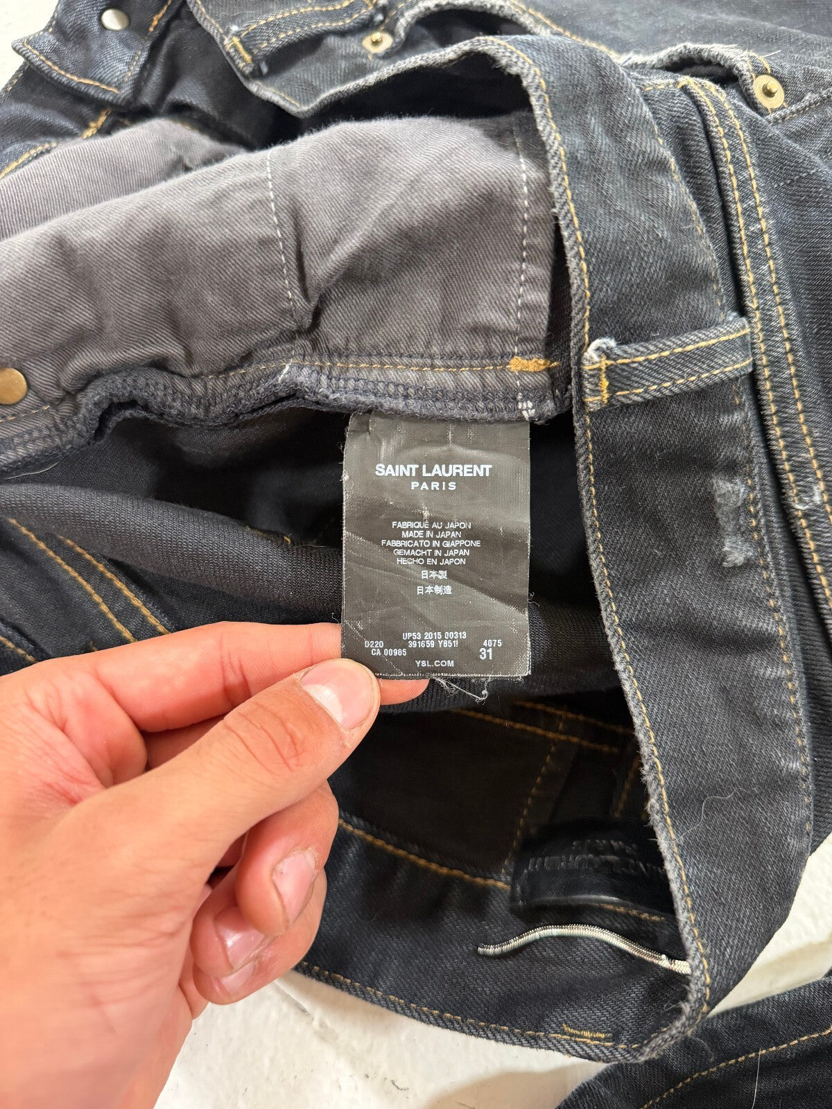 Saint Laurent Paris D02 Black Crash Denim