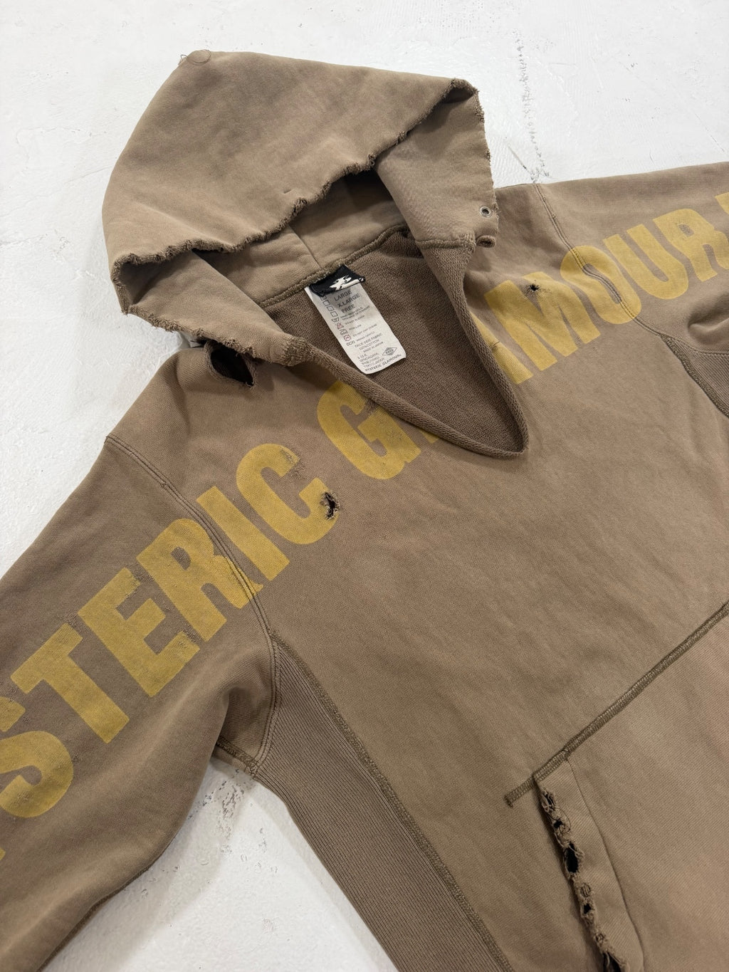 Hysteric Glamour Distressed Text Logo Hoodie