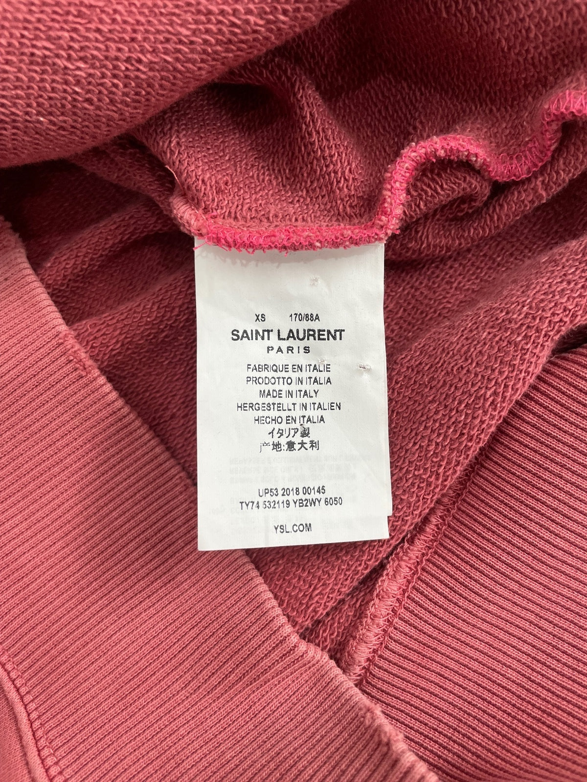 Saint Laurent Paris Salmon Logo Hoodie