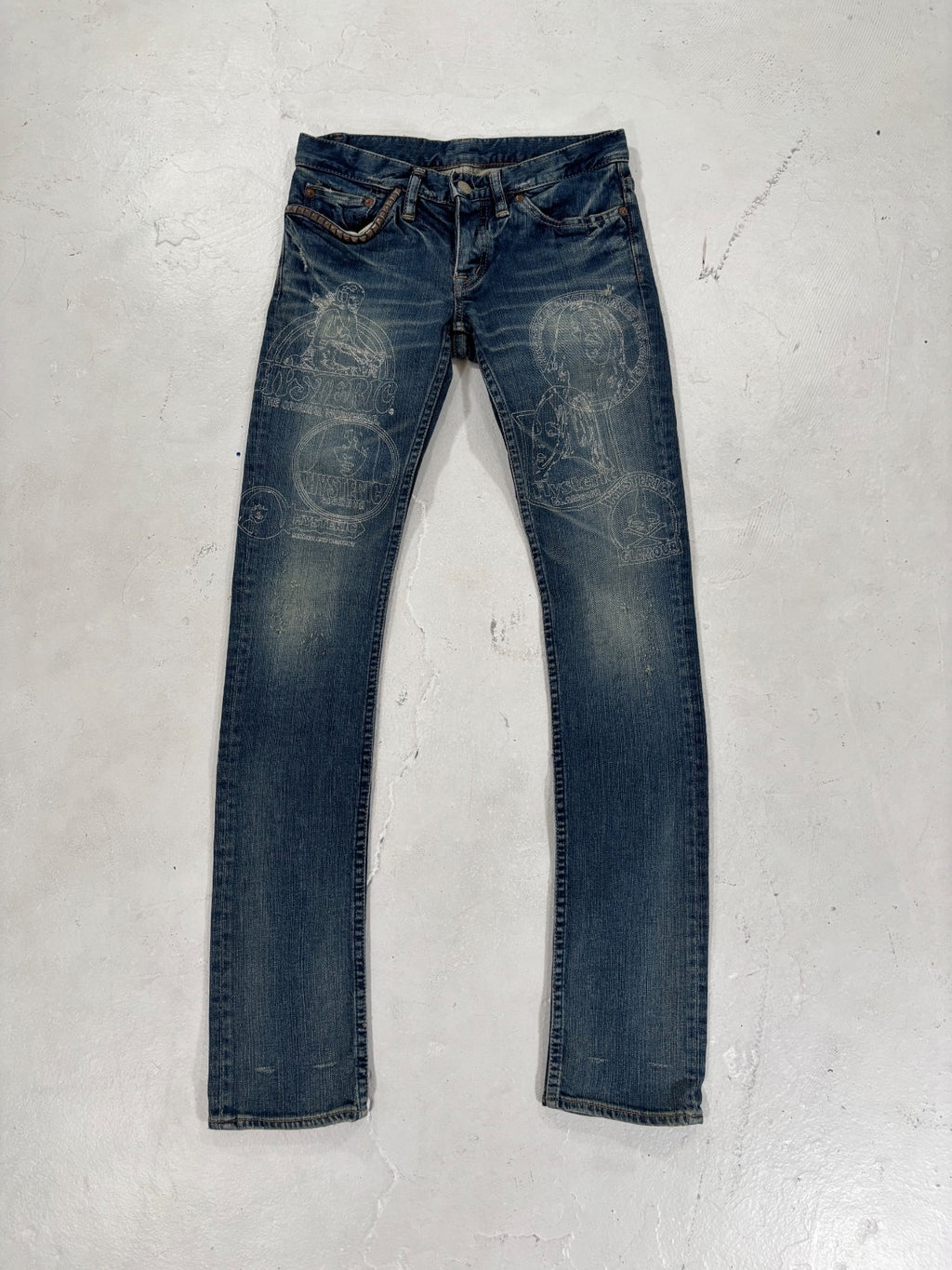 Hysteric Glamour Stiched Motif Blue Studden Denim {{ color }} {{ brand }} {{ archive }} {{ season }} {{ year }} {{ hedi slimane }}