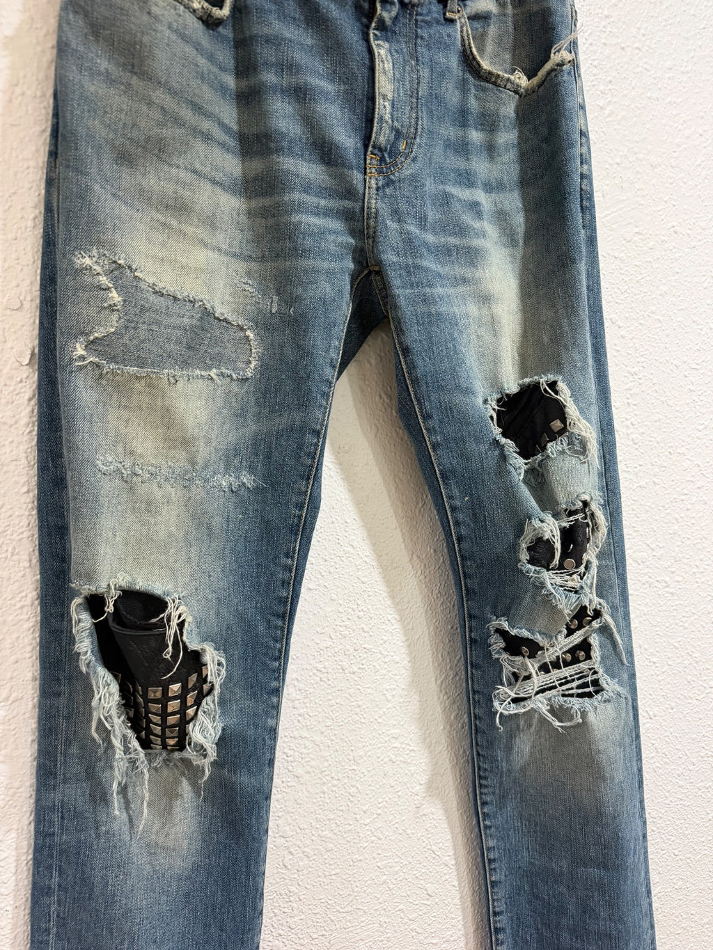 Saint Laurent Paris Distressed Biker Denim {{ color }} {{ brand }} {{ archive }} {{ season }} {{ year }} {{ hedi slimane }}