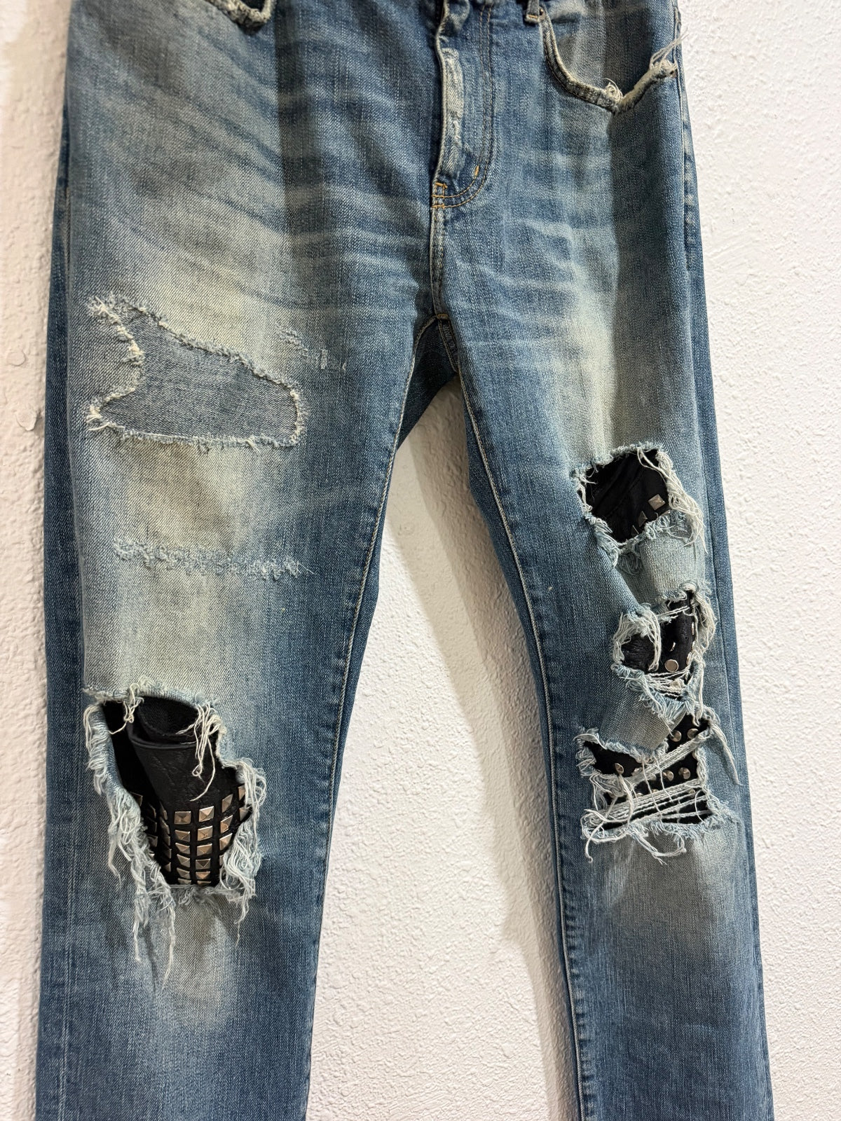 Saint Laurent Paris Distressed Biker Denim {{ color }} {{ brand }} {{ archive }} {{ season }} {{ year }} {{ hedi slimane }}
