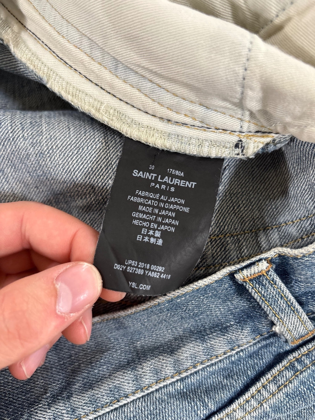Saint Laurent Paris D02 Repaired Denim {{ color }} {{ brand }} {{ archive }} {{ season }} {{ year }} {{ hedi slimane }}