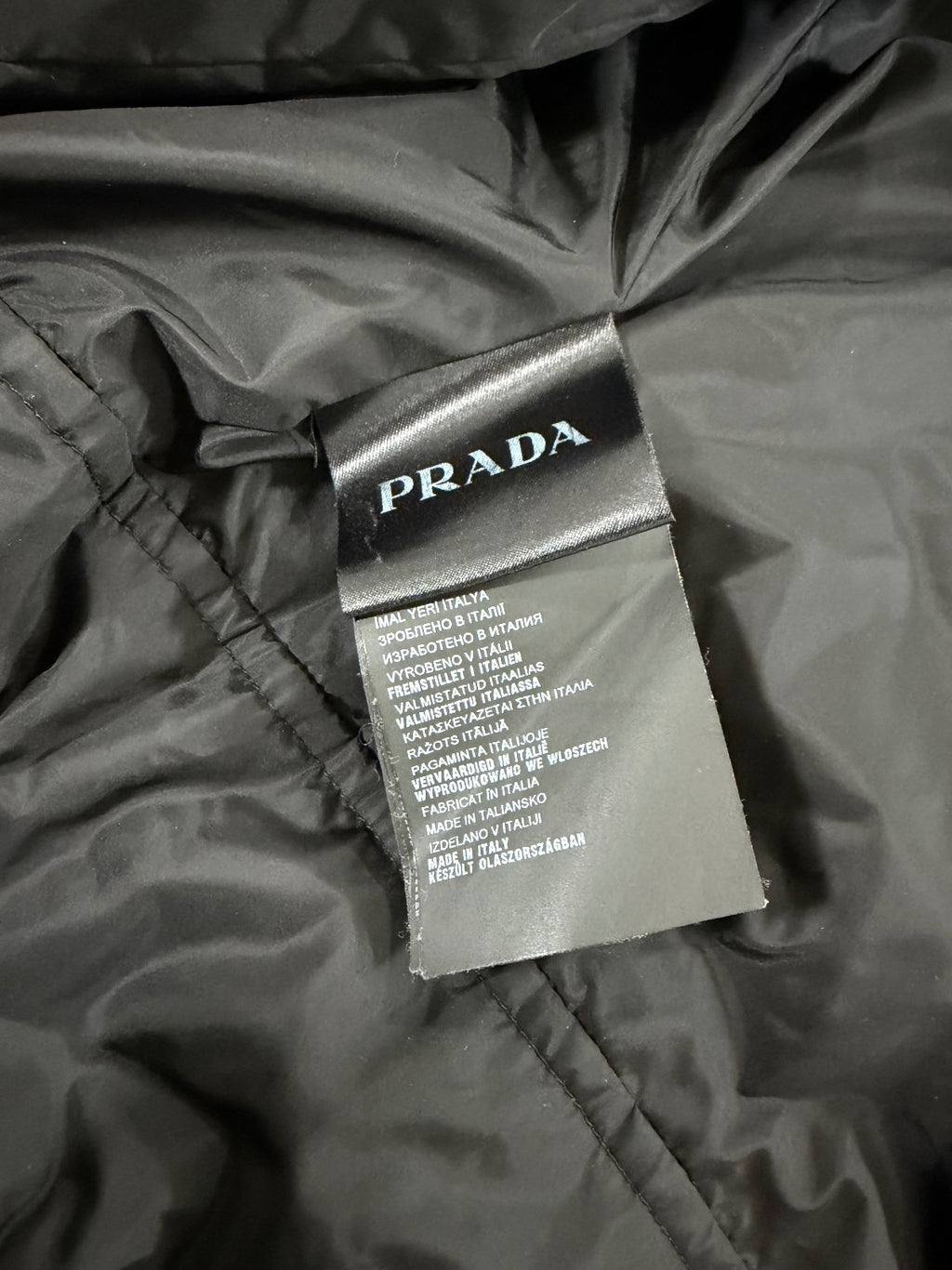 Prada AW14 Mongolian Sheep Collar Colorblock Puffer {{ color }} {{ brand }} {{ archive }} {{ season }} {{ year }} {{ hedi slimane }}