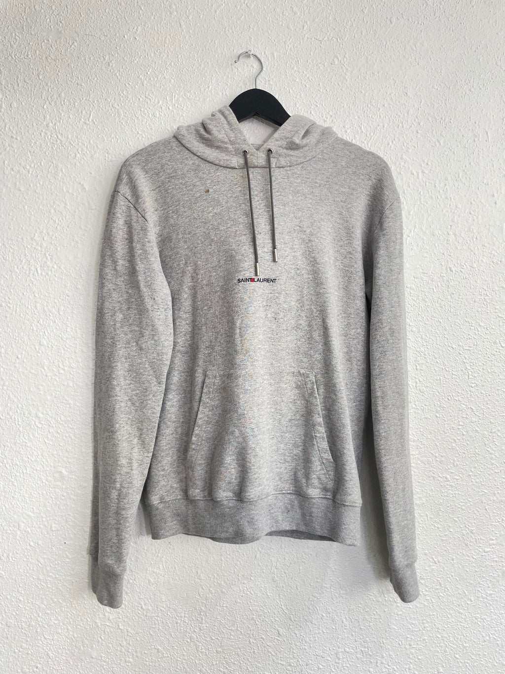 Saint Laurent Paris Gray Logo Hoodie
