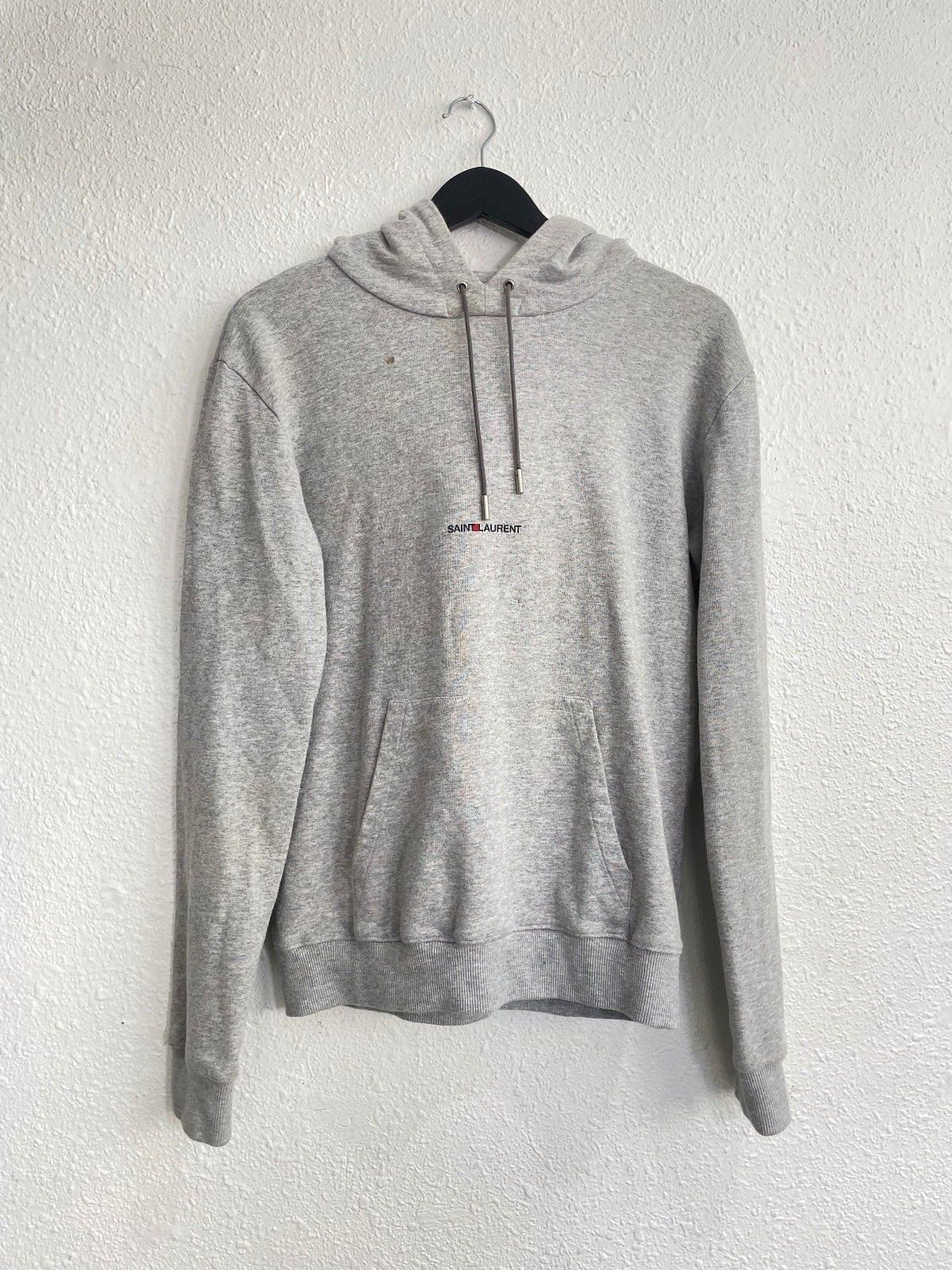 Saint Laurent Paris Gray Logo Hoodie