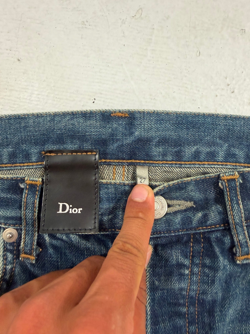Dior Homme AW09 Rust Patch Denim {{ color }} {{ brand }} {{ archive }} {{ season }} {{ year }} {{ hedi slimane }}
