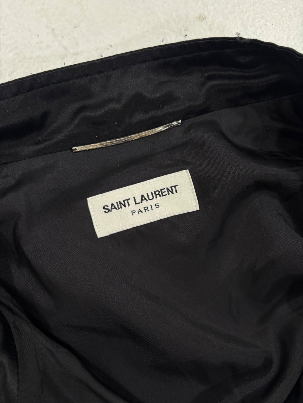 Saint Laurent Silk Rhinestone Teddy Jacket {{ color }} {{ brand }} {{ archive }} {{ season }} {{ year }} {{ hedi slimane }}