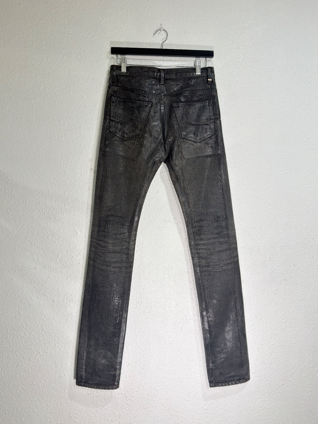 Dior homme AW08 black waxed Luster denim {{ color }} {{ brand }} {{ archive }} {{ season }} {{ year }} {{ hedi slimane }}