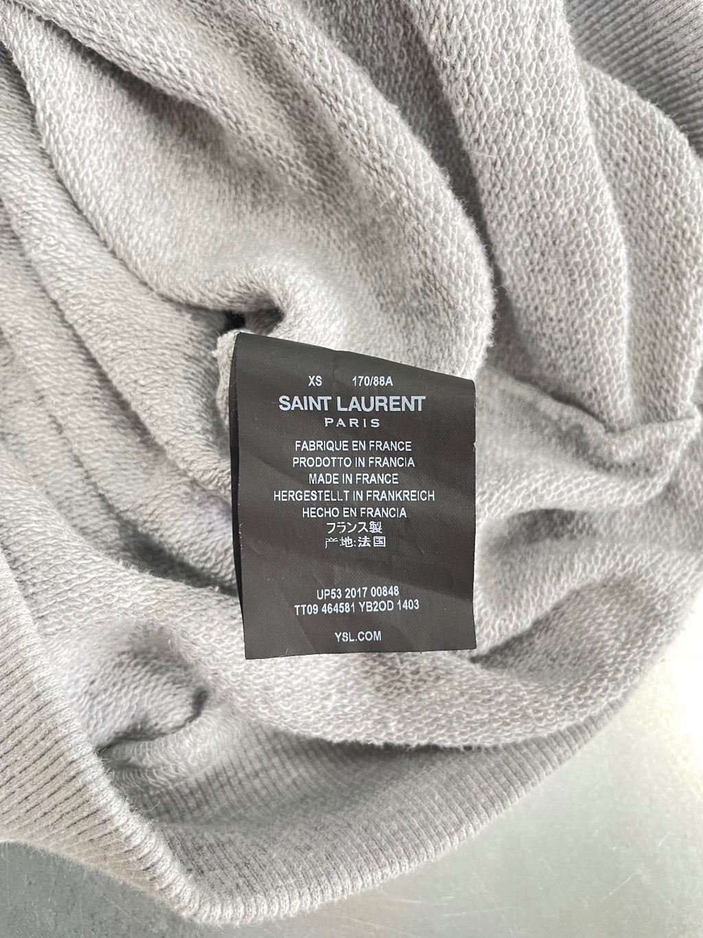 Saint Laurent Paris Gray Logo Hoodie