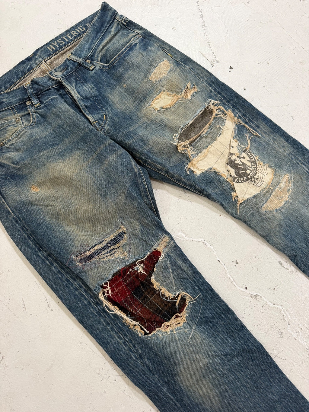 Hysteric Glamour Studded Patch Denim {{ color }} {{ brand }} {{ archive }} {{ season }} {{ year }} {{ hedi slimane }}