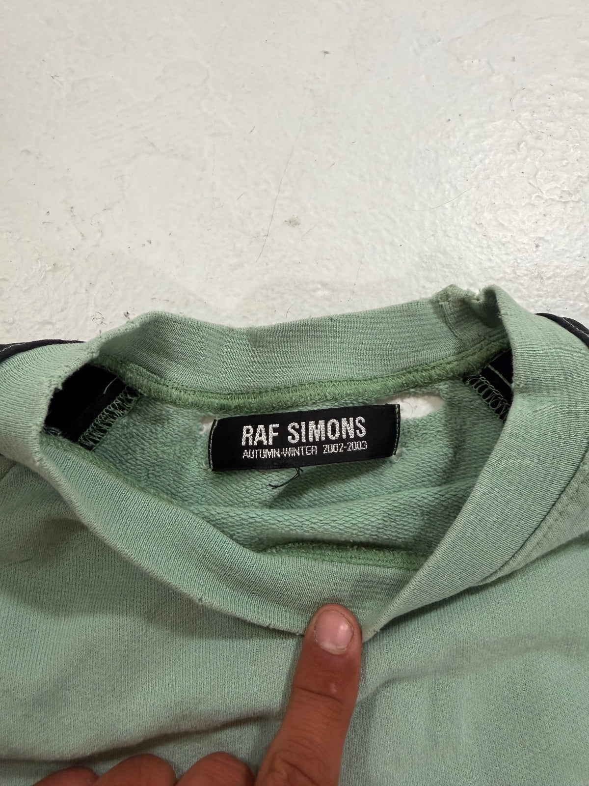 Raf Simons AW02 Mint Virginia Creeper Raglan Sweater