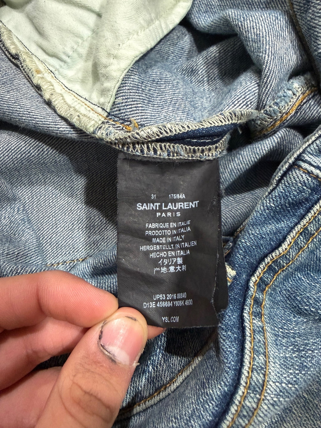 Saint Laurent Paris Distressed Biker Denim {{ color }} {{ brand }} {{ archive }} {{ season }} {{ year }} {{ hedi slimane }}