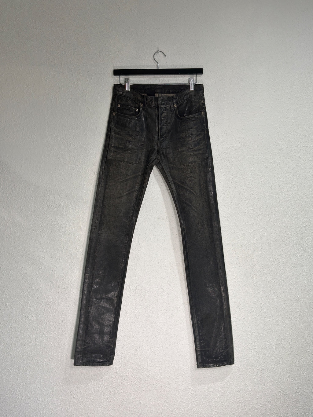 Dior homme AW08 black waxed Luster denim {{ color }} {{ brand }} {{ archive }} {{ season }} {{ year }} {{ hedi slimane }}