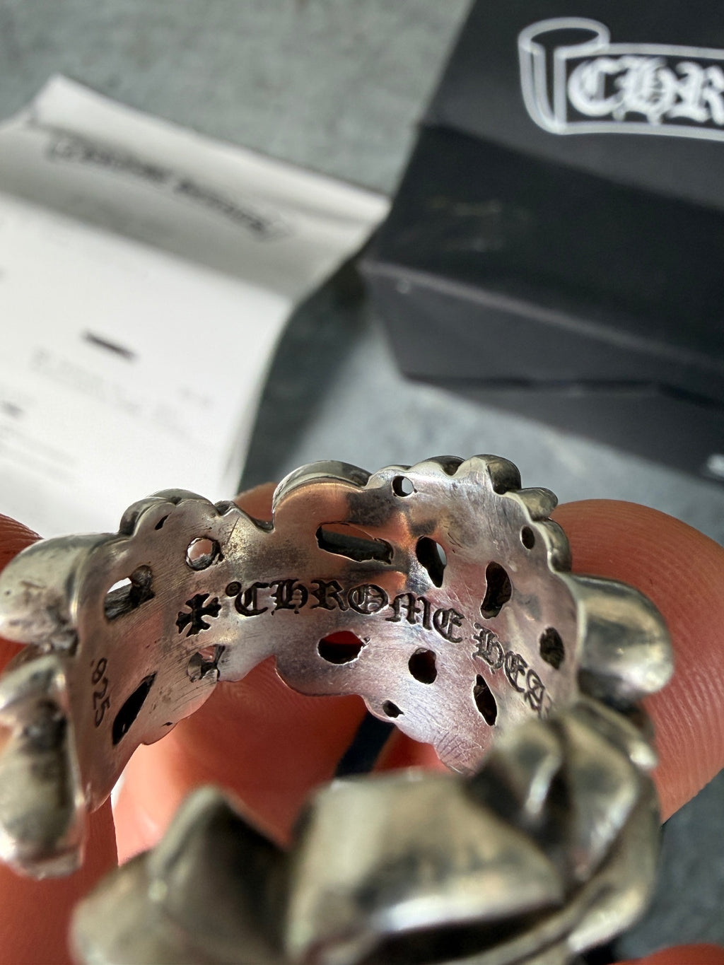 Chrome hearts double floral ring {{ color }} {{ brand }} {{ archive }} {{ season }} {{ year }} {{ hedi slimane }}
