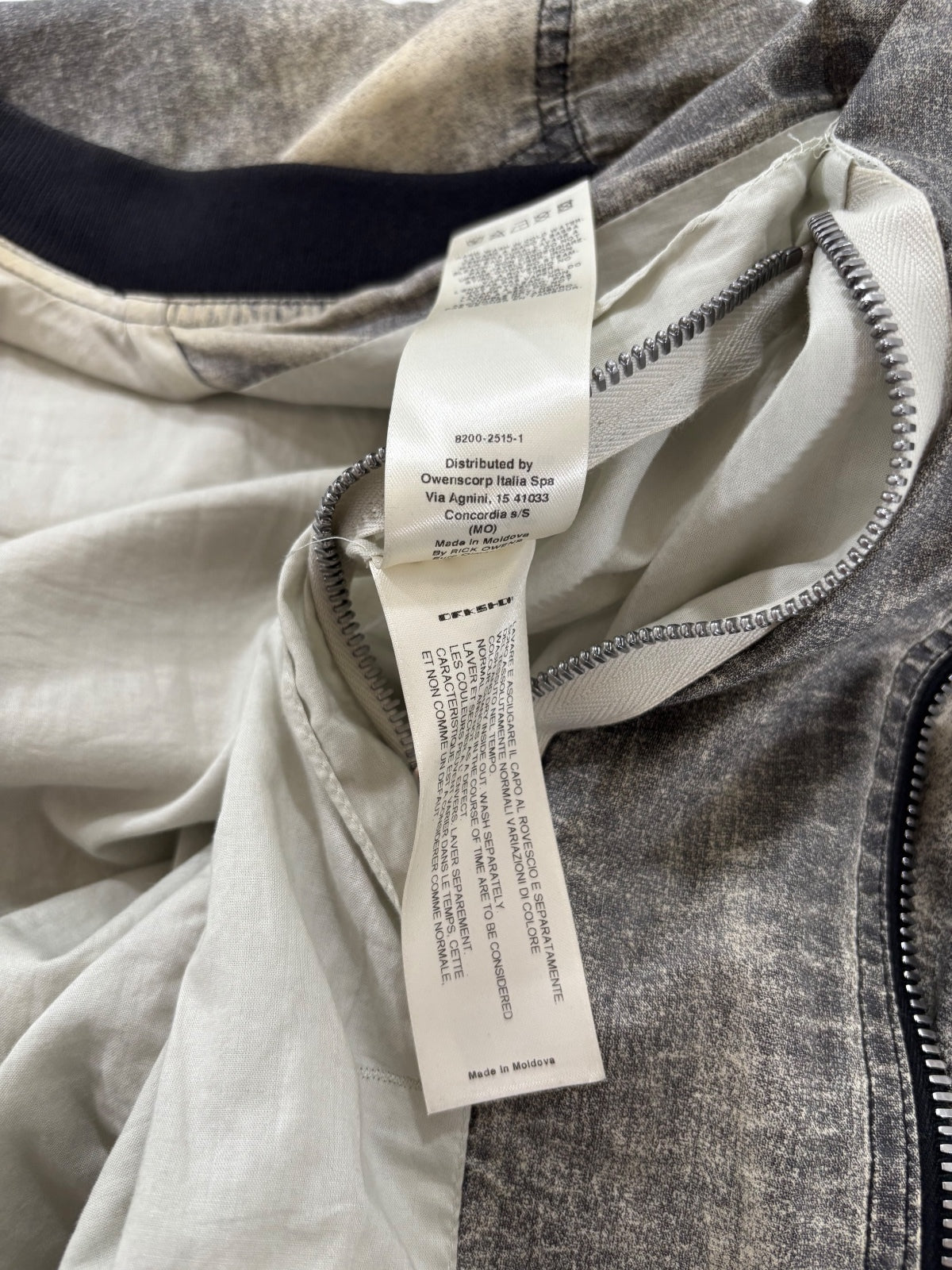 Rick Owens Black Washed Flight Jacket {{ color }} {{ brand }} {{ archive }} {{ season }} {{ year }} {{ hedi slimane }}