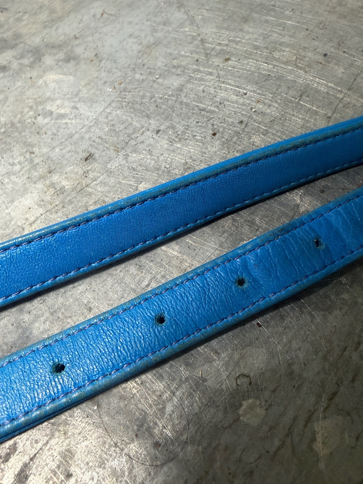 Chrome Hearts 1in Blue Leather Strap Gunslinger {{ color }} {{ brand }} {{ archive }} {{ season }} {{ year }} {{ hedi slimane }}