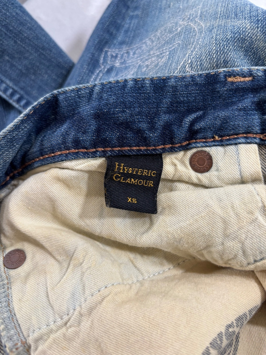 Hysteric Glamour Stiched Motif Blue Studden Denim {{ color }} {{ brand }} {{ archive }} {{ season }} {{ year }} {{ hedi slimane }}